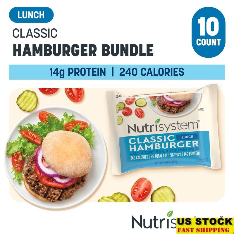 High Protein Beef Burgers 10 Pack Fully Cooked Frozen Healthy Meal Prep New