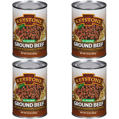4 Canned Keystone Ground Beef 14 oz Emergency Survival Off-Grid Food Exp 1/2029