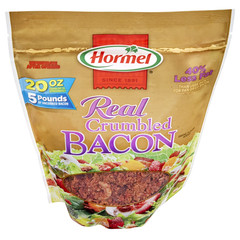 Real Crumbled Bacon Topping, Shelf Stable, 20 Oz Plastic Resealable Pouc