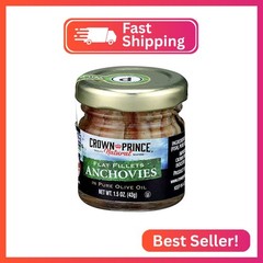 Crown Prince Flat Fillets of Anchovies in Olive Oil, 1.5 Oz