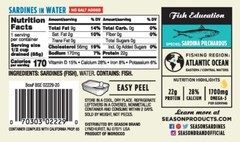 Healthy Sardines in Water – 22g of Protein, 12-Pack, Mediterranean Diet Staple
