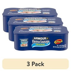 (3 Pack) Armour Star Vienna Sausage Original Flavor Canned Sausage 4.6 Oz (Pk 6)