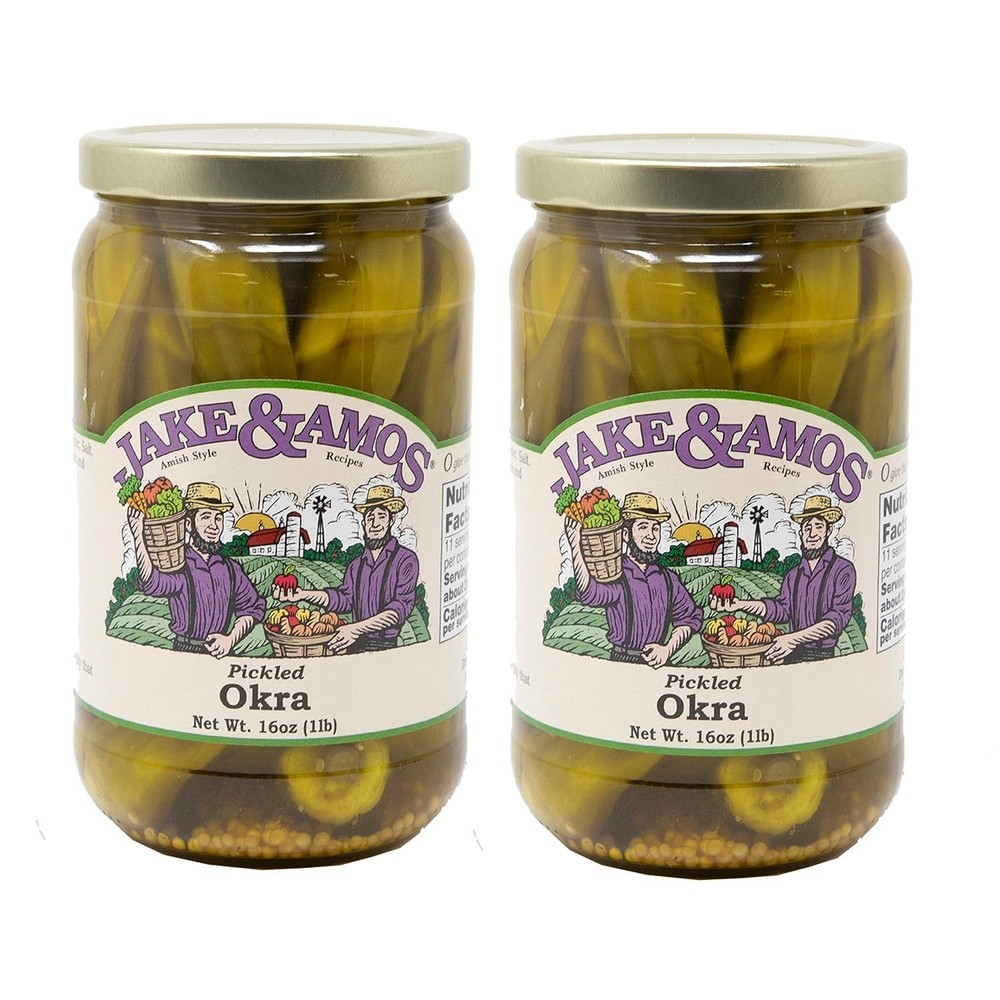 Pickled Okra, Jake & Amos,16 Ounce (Pack of 1)