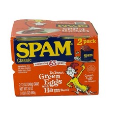 Spam Classic Green Eggs And Ham SPAM LIMITED EDITION Two 12oz Cans 6/2028
