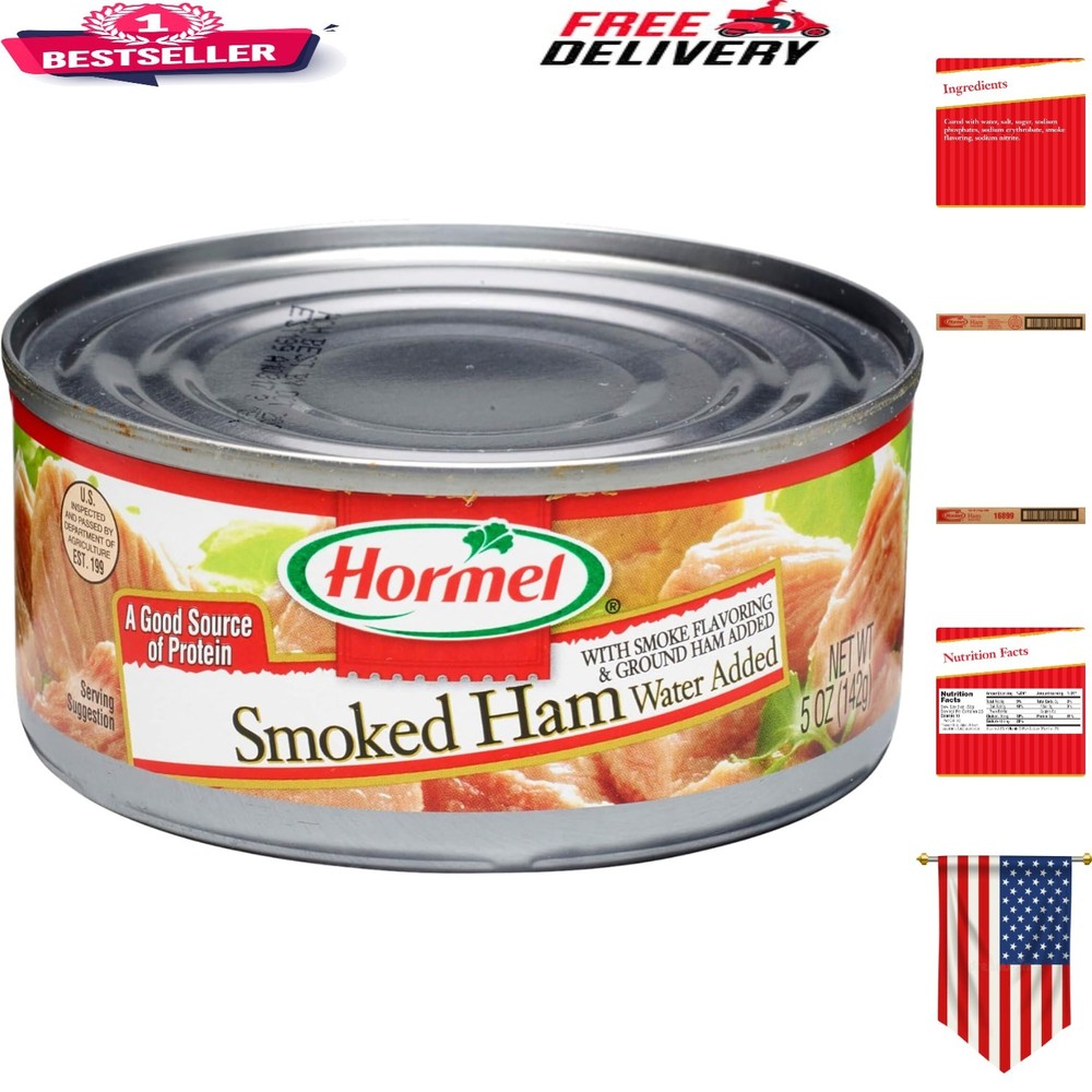 High-Protein Smoked Ham Chunks – 5oz Pack of 12, Fully Cooked, Gluten Free