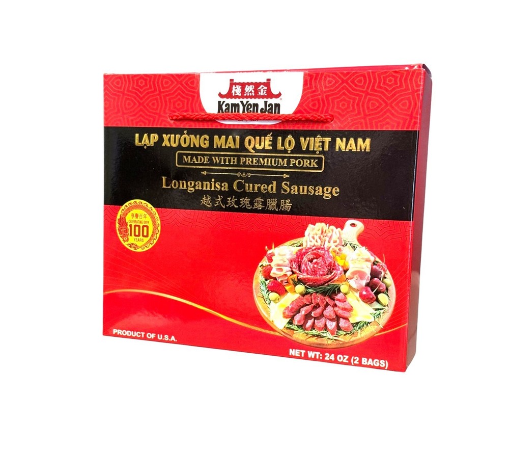 Longanisa Cured Sausage with Premium Pork- Lap Xuong Mai Que Lo – Product of USA