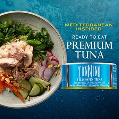 Tonnino Tuna Fish Yellowfin PoleLine – Solid Pack in Spring Water – Pack of 12..