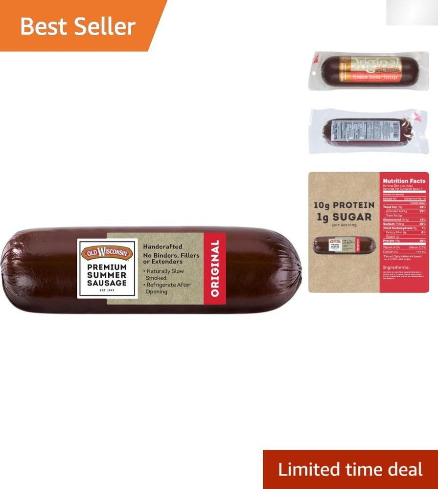 Delicious Hardwood Smoked Summer Sausage – 8oz, Gluten Free & Keto Friendly