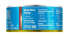 Tonnino Yellowfin Tuna Solid Pack Spring Water 12 Cans Pole & Line Protein