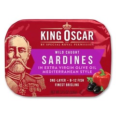 Wild Caught Sardines in Olive Oil Mediterranean Flavor Pack of 12 Cans
