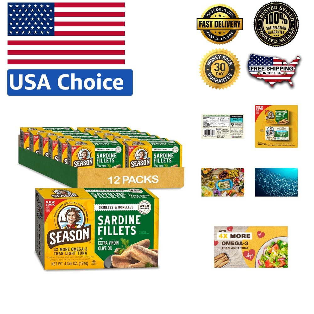Sustainable Skinless Sardines in Extra Virgin Olive Oil – 22g Protein – 12 Tins