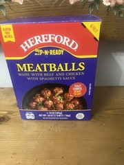 Hereford Meatballs w/ Spaghetti Sauce, 4 Pack, Fully Cooked, Shelf Stable, GF