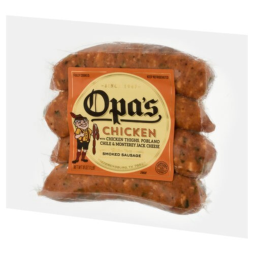 Opa’s Chile Cheese Chicken Sausage 16 Oz (4 Pack)