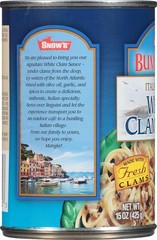 Snow’s Italian Style White Clam Sauce, 15 oz Can – Made with Fresh Clams, Gar…