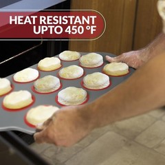 Non-Stick 12 Cup Silicone Muffin Pan With Steel Frame – BPA Free, Non-Toxic