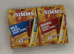 2 Simms Original & Mild Smoked Snack Sticks 28 Total Individual Sticks Sealed
