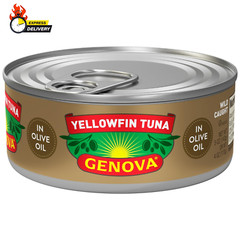 Premium Yellowfin Tuna in Olive Oil, Wild Caught, Solid Light, 5 Oz. Can (Pack o