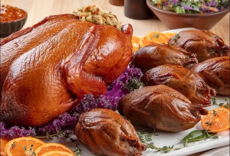 (1) 3 Pound Smoked Duck AND (6) 3.5 Pound To 4.5 Pound Smoked Quails