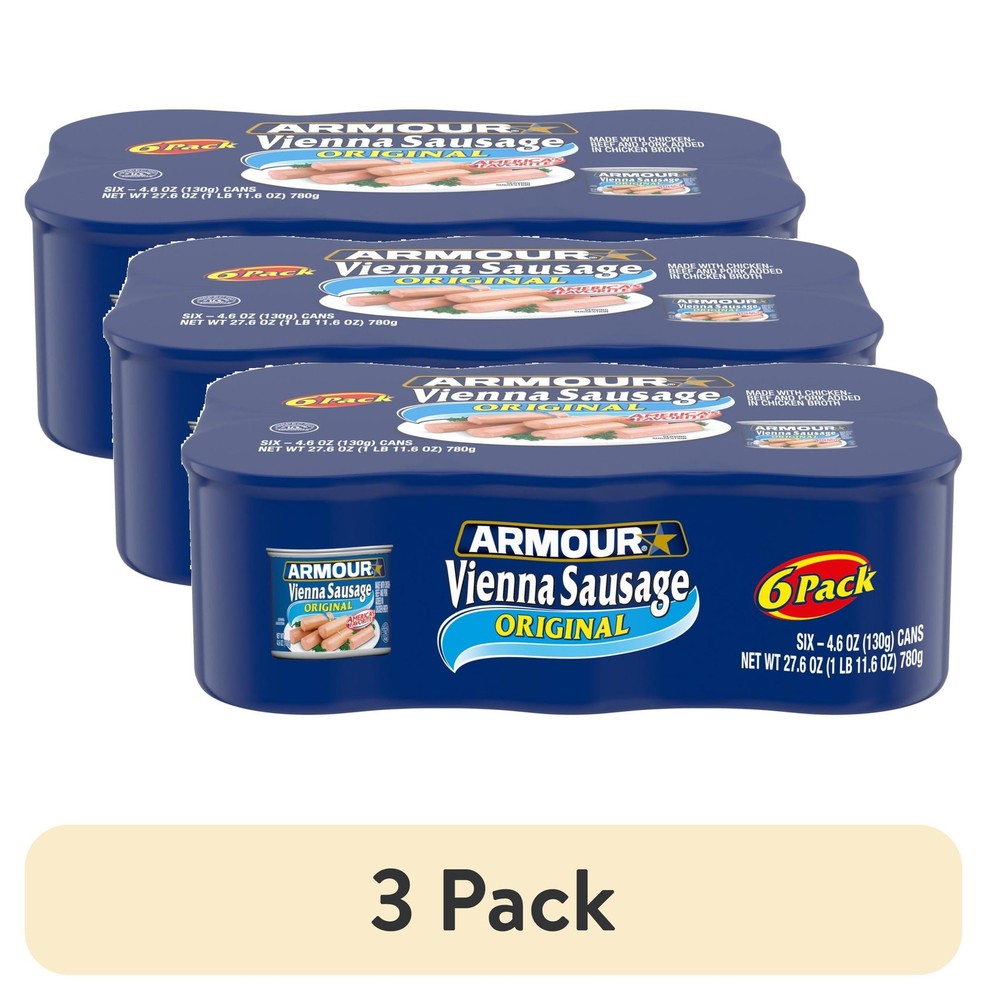 (3 pack) Armour Star Vienna Sausage, Original Flavor, Canned Sausage
