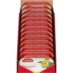 King Oscar Mackerel Fillet in Olive Oil 4.05 oz (Pack of 12)