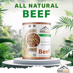 MOUNTAIN ESSENTIALS Fully Cooked Ready to Eat Canned Beef 28 Oz | Pack of 1