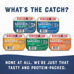 Bumble Bee Sardines in Water, 3.75 oz Tin (Pack of 12) – Wild Caught, Gluten …