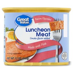 Canned Luncheon Meat High Protein Bacon Flavor 12 oz 12 Pack