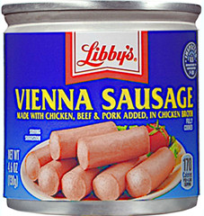 X24 Libby Vienna Sausage Chicken Beef Pork Hi-Protein Wieners 6.48 LB Meat FS