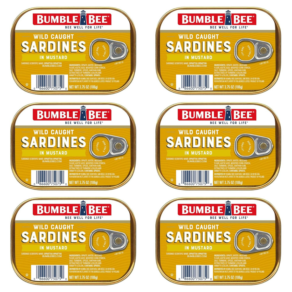 Sardines in Mustard Sauce, 3.75 Oz Tin – Wild Caught, Gluten Free, Keto, Kosher
