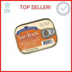 Ocean Prince Sardines in Louisiana Hot Sauce, 3.75 Ounce Cans (Pack of 12)