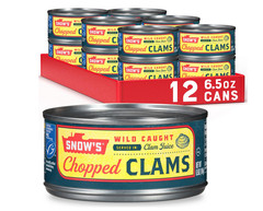Snow’s Wild Caught Chopped Clams Canned, 6.5 oz Can (Pack of 12)