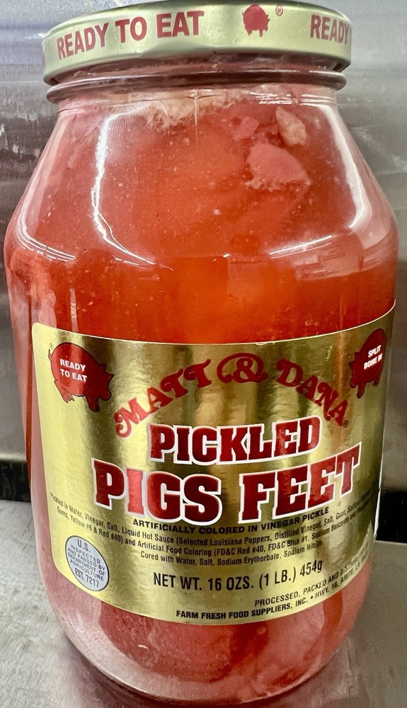 Authentic Louisiana Pickled Pig,s Feet 16oz ( 1 LB ) Ready To Eat