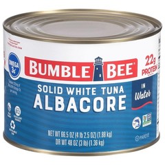 Solid White Albacore Tuna in Water Wild Caught Gluten Free High Protein Canned