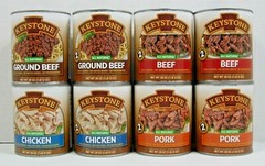 (8 Cans – 2 of each) Keystone ALL NATURAL Ground Beef, Chicken, Beef, Pork 28oz