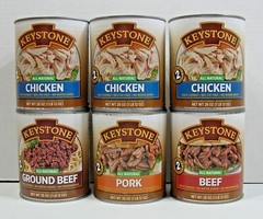 (6 Cans) Keystone ALL NATURAL (3) Chicken (1) Ground Beef (1) Pork (1) Beef 28oz