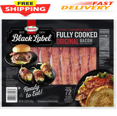 HORMEL BLACK LABEL Fully Cooked Bacon – Thick Bacon Snacks for Breakfast, 10.5 O