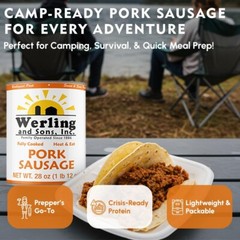 6 Cans Pack- Werling & Sons Pork Sausag Filling 28 Oz Fully Cooked Heat & Serve