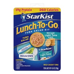 Lunch-To-Go Mix Your Own Tuna Salad, Chunk Light Tuna Pouch, 4.5 Ounce Kit, 1…