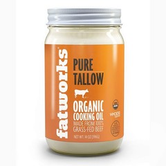 Organic Grass-Fed Beef Tallow, Non-GMO, Keto, 14 oz, Family-Raised
