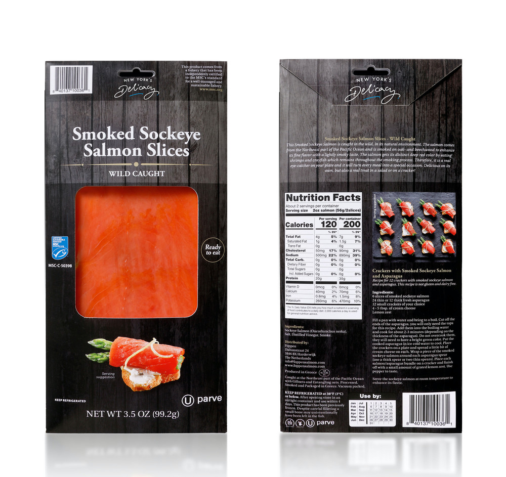 Smoked Salmon Sockeye – Naturally Wild Caught in the Pacific Ocean, Pre-Sliced