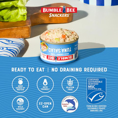 Snackers – Tuna Salad, 3 Oz Easy Open Can – 9G Protein per Serving
