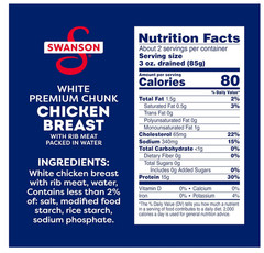 Swanson White Premium Chunk Canned Chicken Breast in Water 12.5 OZ Can