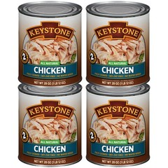 4 Pack Keystone Meats All Natural Canned Chicken 28 oz Can Meat Fully Cooked