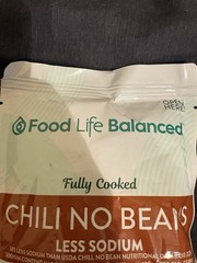 1 Pouch Food Life Balanced Chili NO Beans 24 Oz Ea BB 11/27.