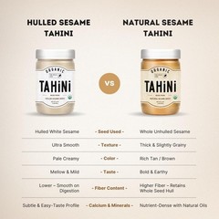 Organic Tahini Paste 16 oz (1lb) – Smooth Tahini Organic from Hulled Sesame S…