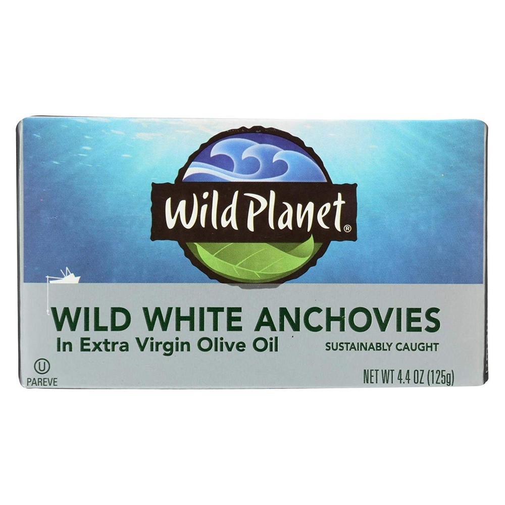 Wild Planet White Anchovies in Extra Virgin Olive Oil, 4.375 Ounce