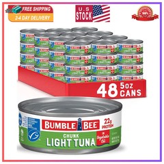 Bumble Bee Chunk Light Tuna In Oil 5oz Cans Pack of 24 Wild Caught Skipjack Tuna