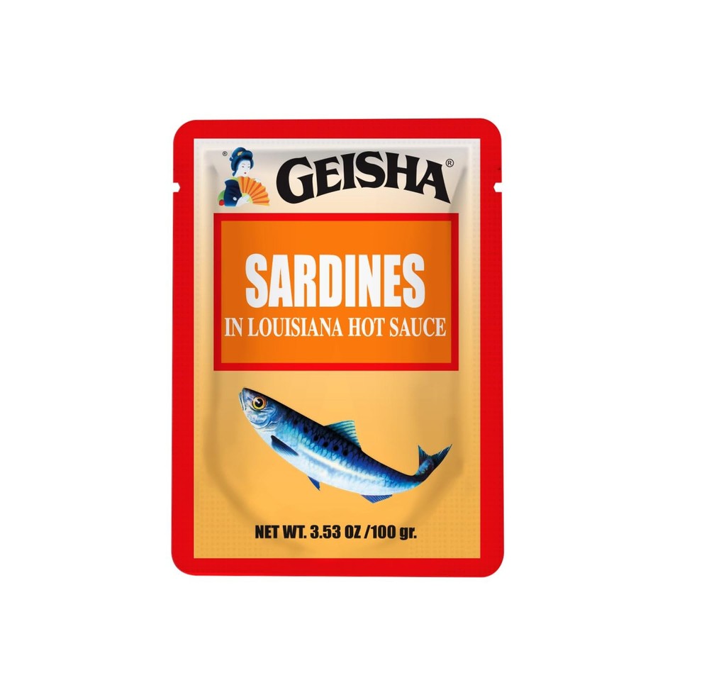 GEISHA Sardines in Louisiana Hot Sauce 3.53oz Pack of 24, Sardines| HALAL & K…