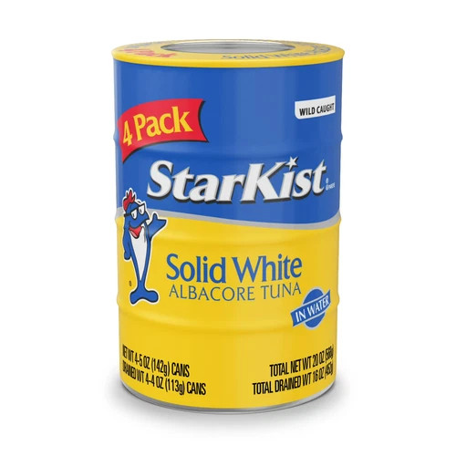 Starkist Solid White Albacore Tuna In Water 25% Less Sodium, 5 oz, 4 Cans