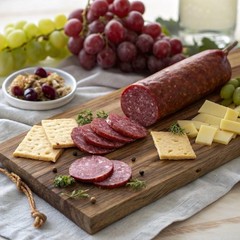 Authentic Hardwood Smoked Summer Sausage – Gourmet Gluten Free Snack, 16 Oz
